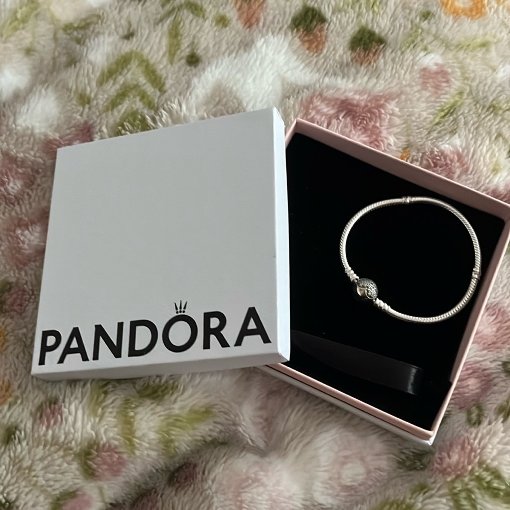 Pandora moments sparkling heart clasp snap chain bracelet